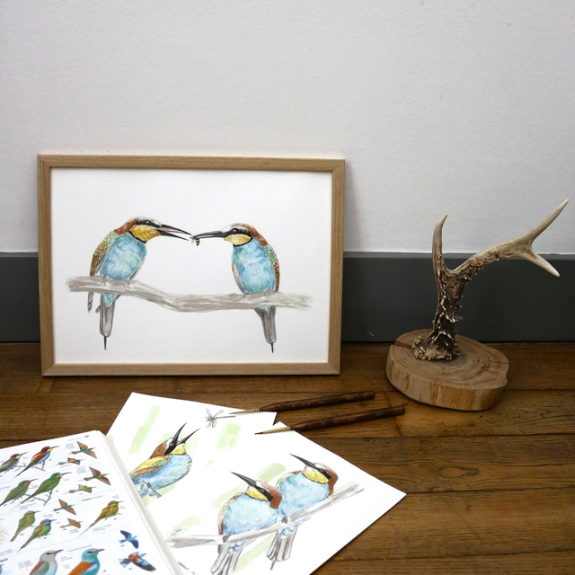 "Offrande" - Aquarelle originale - Ciel d'été