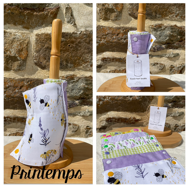 Essuie-tout lavable 6 feuilles