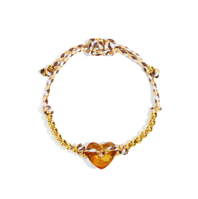 Kralenarmband heart Brown 