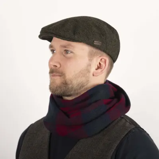 Classic Tweed Flat Cap - Dark Green