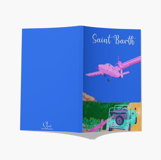 Notebook with line  Landing in St Barth