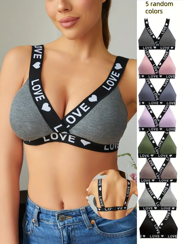 5pcs random color 5pcs set of Women's casual sports bra