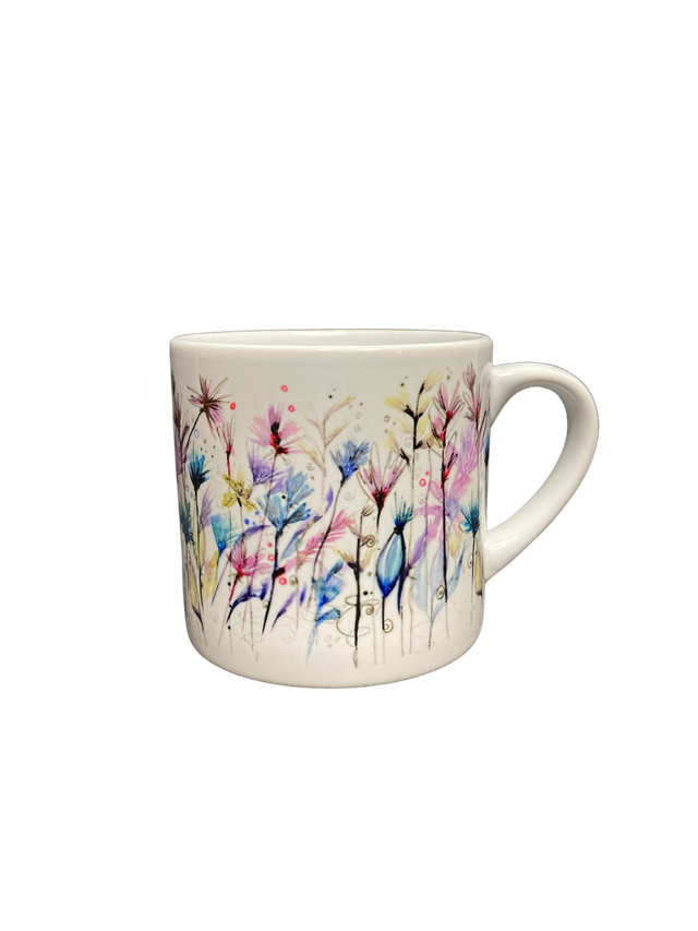 Keramiktasse "Federblumen"