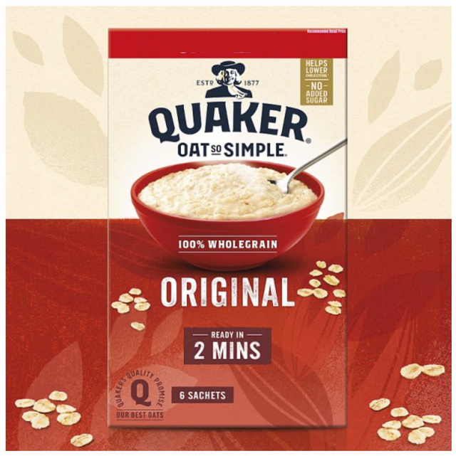 Quaker Oat So Simple Original Porridge Sachets 6x27g