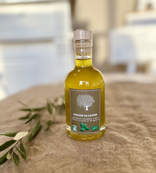 Huile bio au basilic