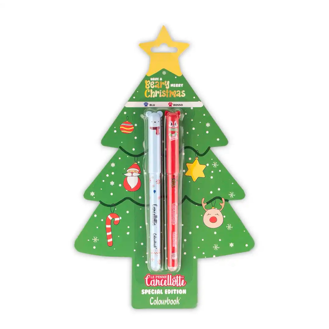 Set 2 penne gel cancellabili Beary Merry Christmas