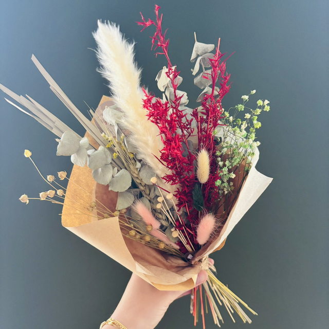Green and red medium bouquet