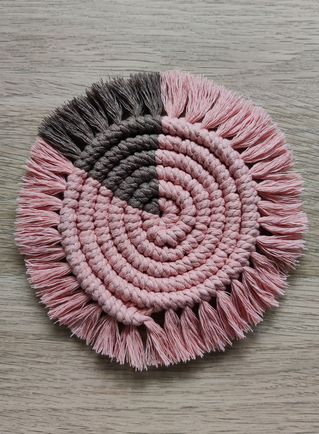 Sous-verre - Bicolore - Rose et gris