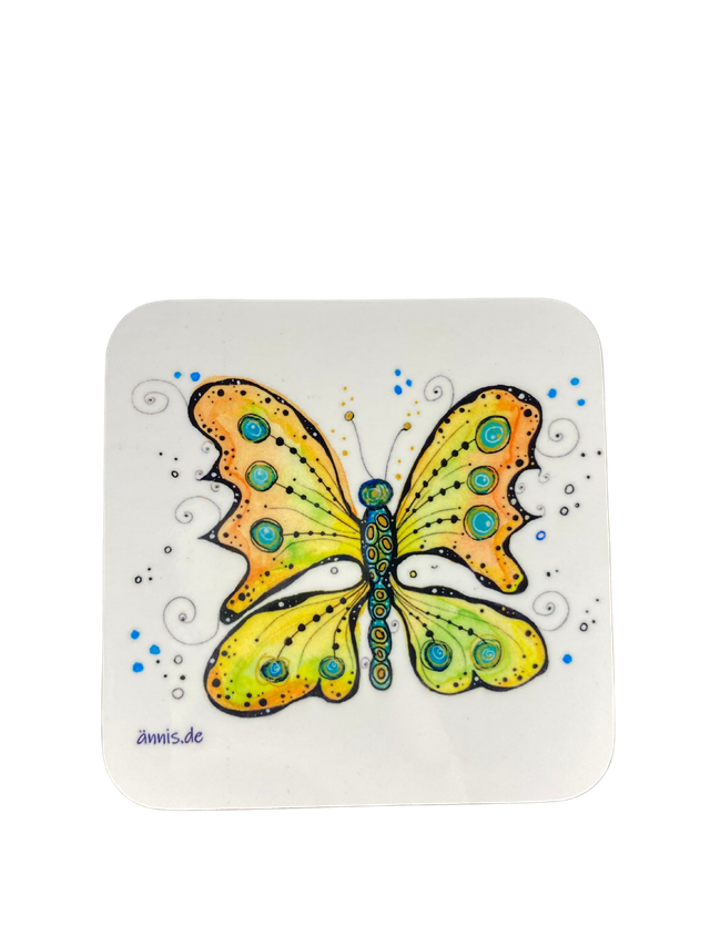 Untersetzer "gelber Schmetterling"