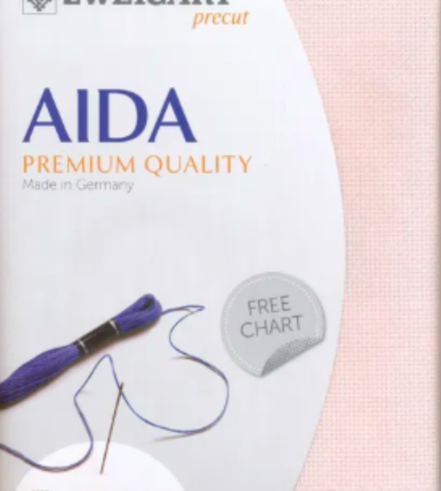 Zweigart 14ct Baby Pink Aida Fat quarter 48cm x 53cm