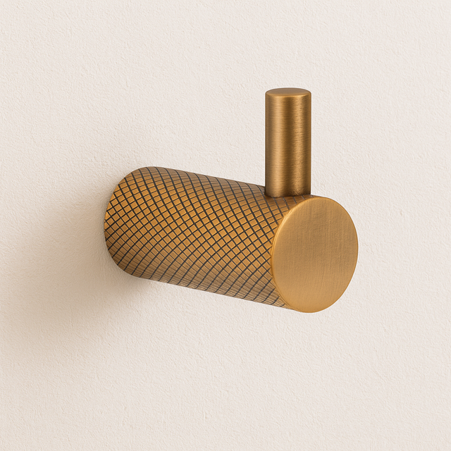 Wandhacken Single Messing schwarz Optik  (Feinstruktur)  