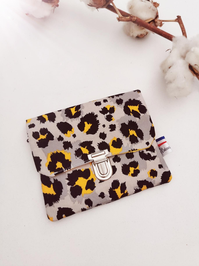 Portefeuille léopard jaune