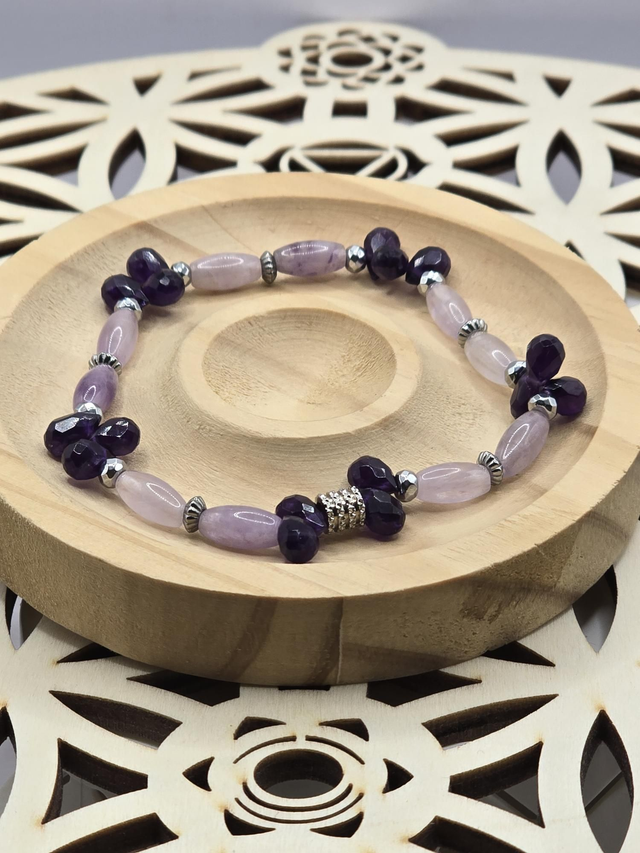 Bracelet Améthyste tube et goutte 