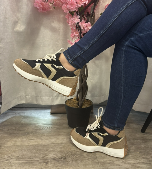 Baskets noir &amp; doré 