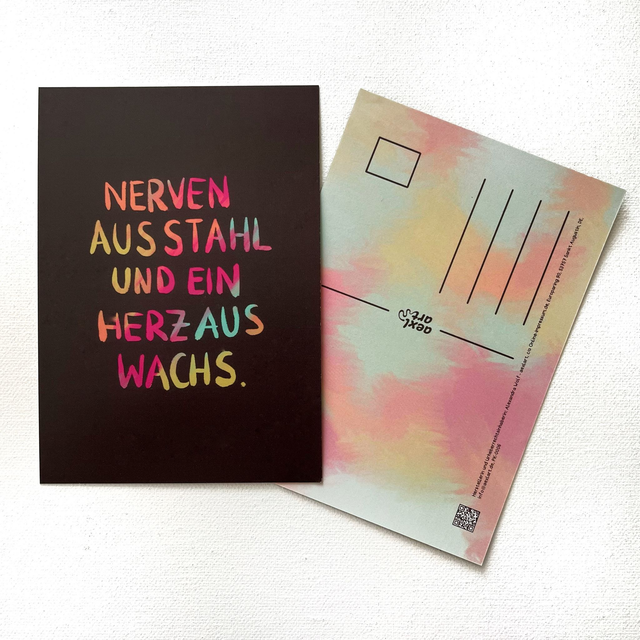 Postkarte mit Spruch in Kratzbildoptik