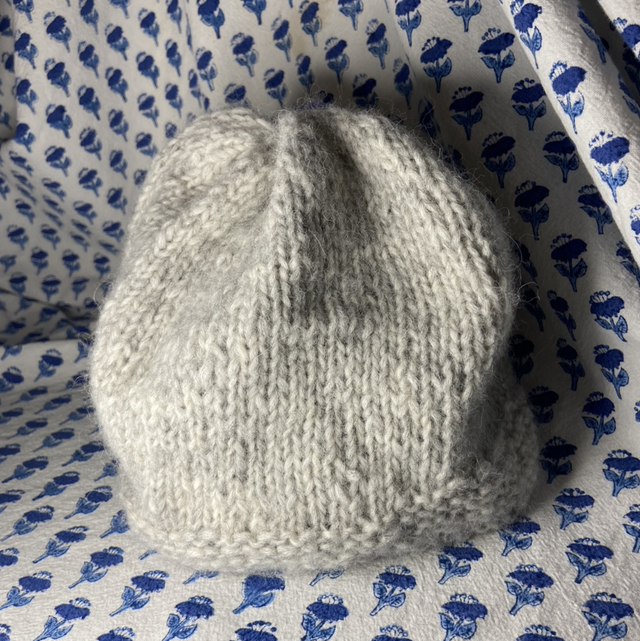 Grey alpaca cap