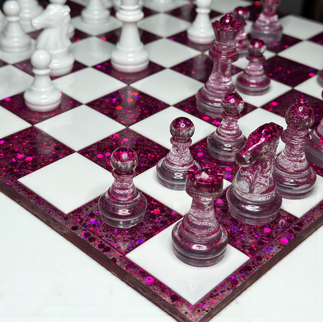 Échiquier Blanc & Fuchsia