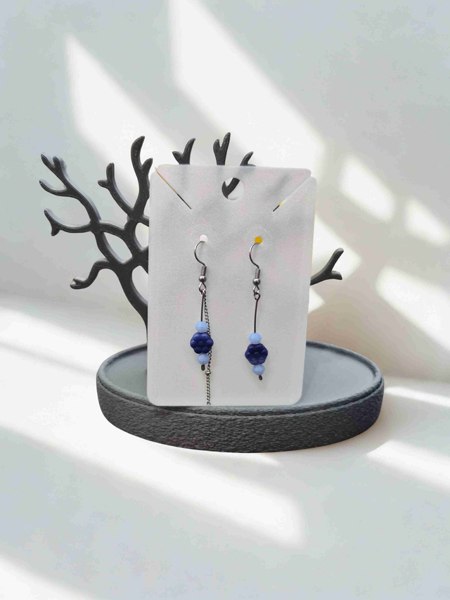 Náušnice Modrý soumrak s českým sklem