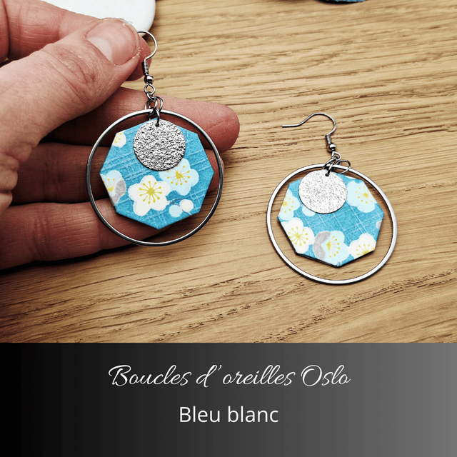 Boucle d'oreilles créoles Oslo - Bleu