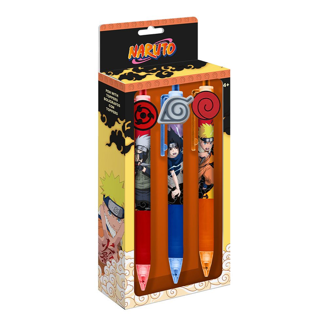 Coffret de 3 stylos NARUTO encre noire pointe moyenne