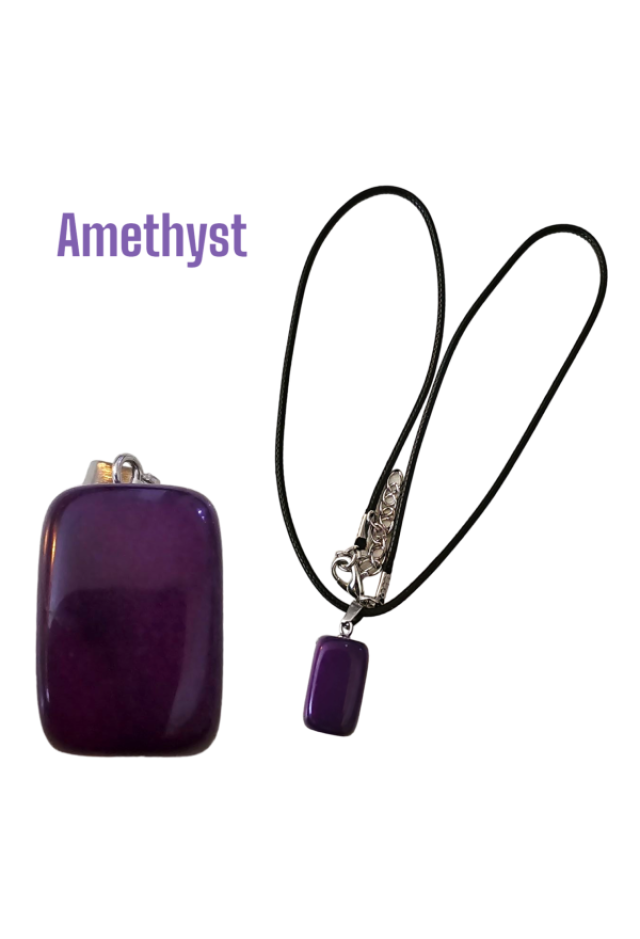 Naturstein Halskette Quader Amethyst