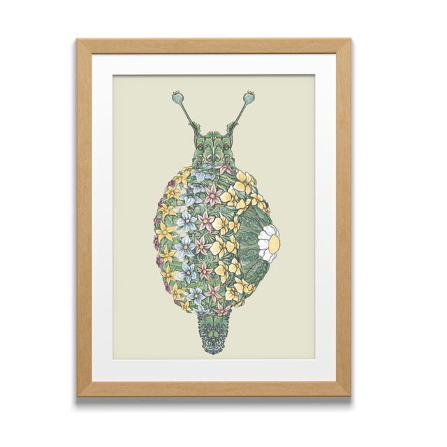 Art Print - Floral Bugs - Snail illustration