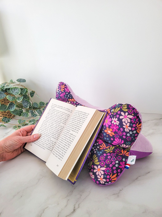 Coussin de lecture velours parme