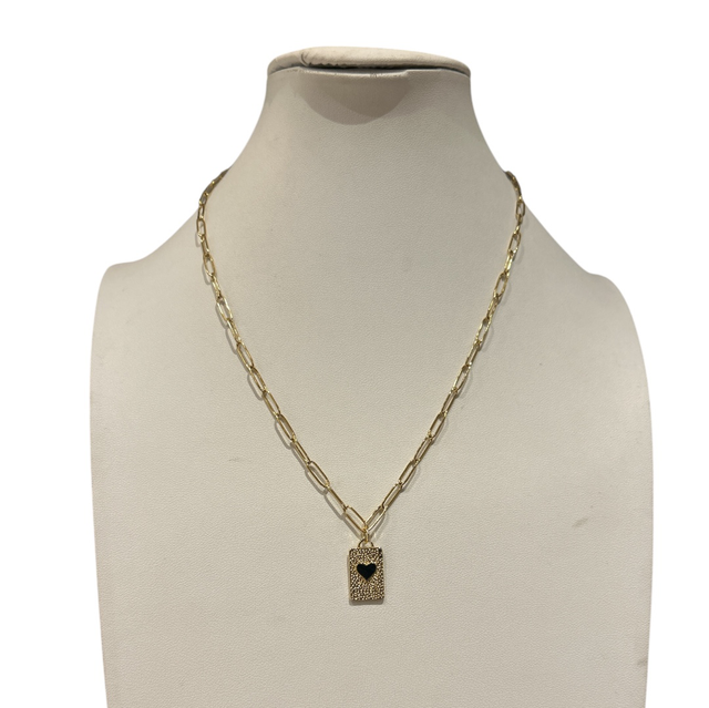 Collana Cuore Nero - 25TF-20