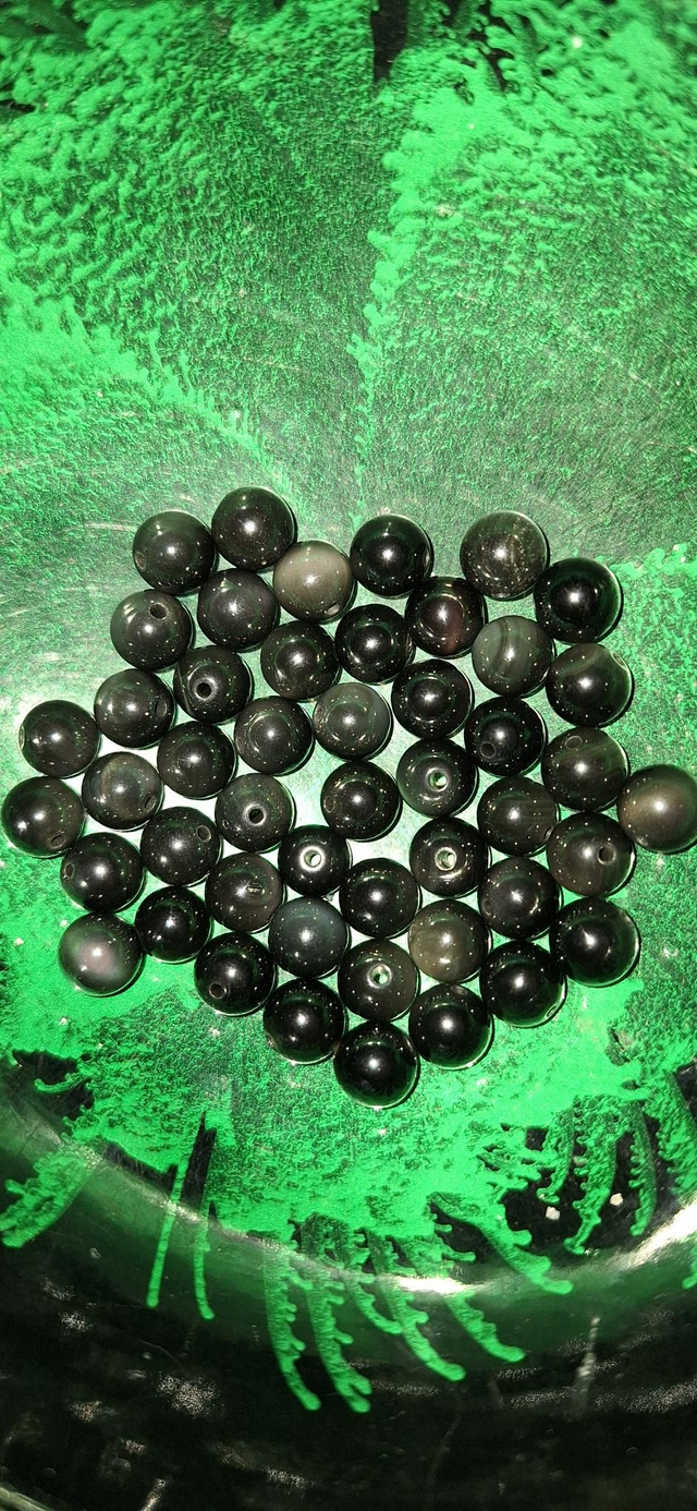 Rainbow sheen obsidian 8mm