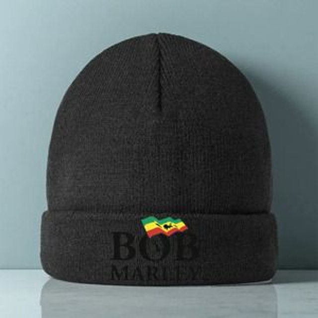 Bonnet Reggae Rasta  Bob Marley Noir - Drapeau Rasta - Unisexe - Doux et Confortabe