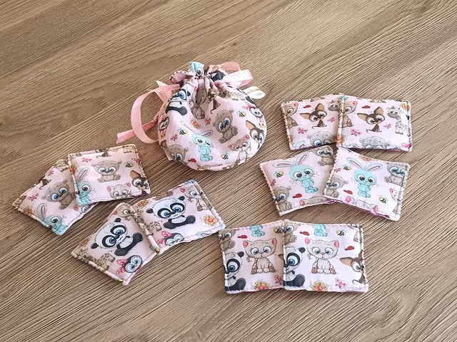 Jeu de Memory enfant en tissu – Animaux mignons – Fait main en Vendée