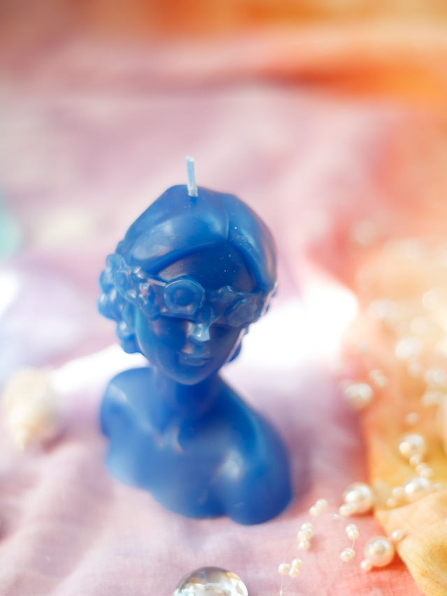 Bougie Thalie ❧ Bleu roi