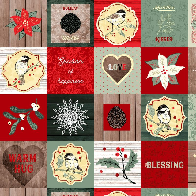 Panneau de 28 vignettes Chickadee Chrismass Choir