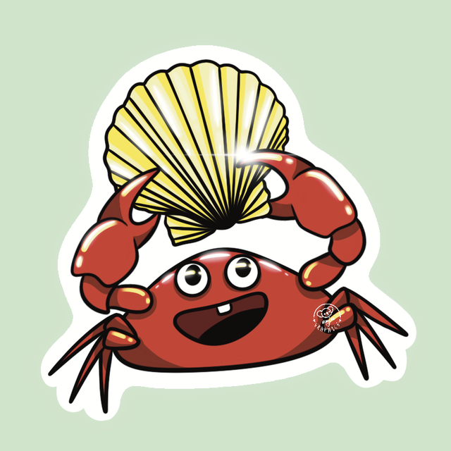 Sticker Crabe en Coquillage