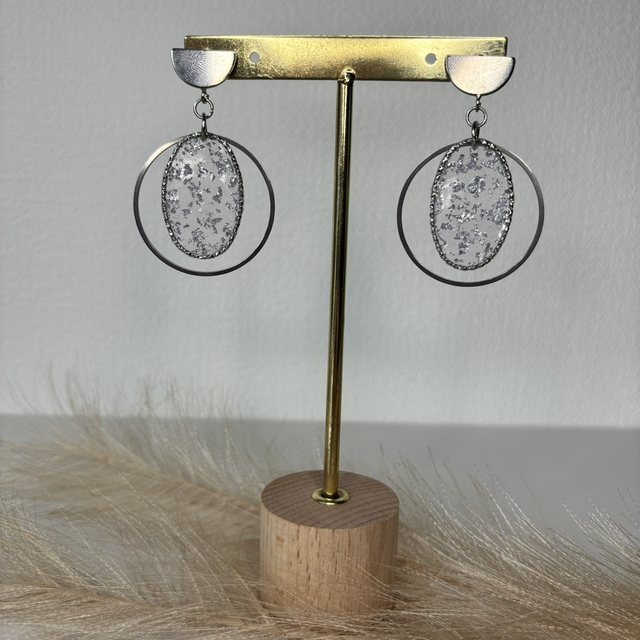 Boucles d’oreilles feuille d’argent