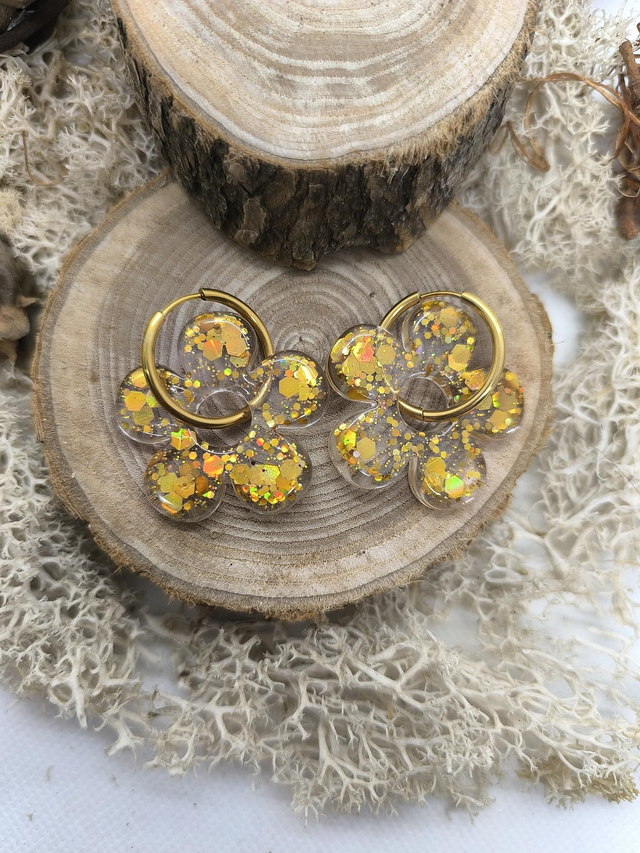 Pampilles interchangeables BORA paillettes dorée 