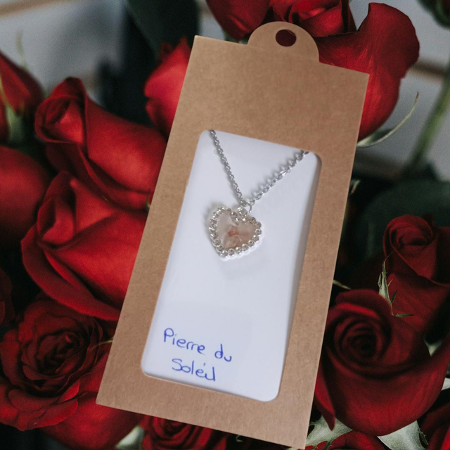 Collier cœur Pierre du Soleil
