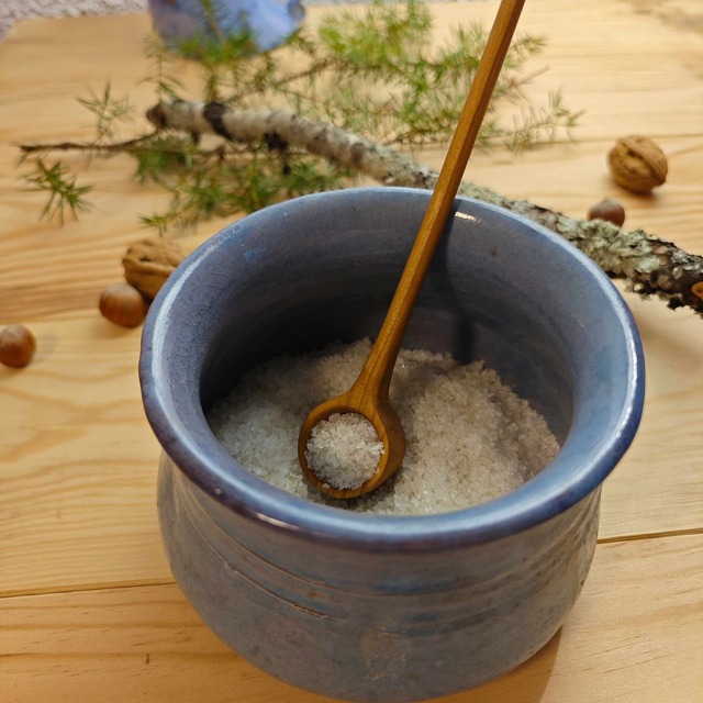 Cuillère à sel, matcha en merisier-C175