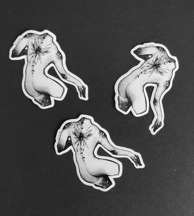 Tattooed moth back Waterproof sticker