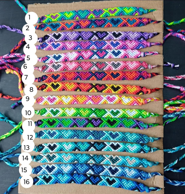 Vriendschapsbandje hartjes kleurverloop