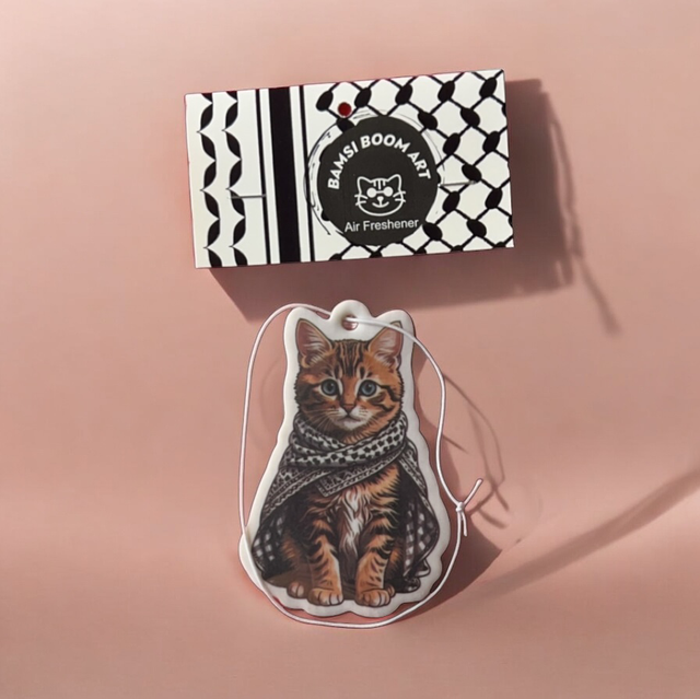 Keffiyeh Cat Air Freshner - Wood Sage & Sea Salt Scent