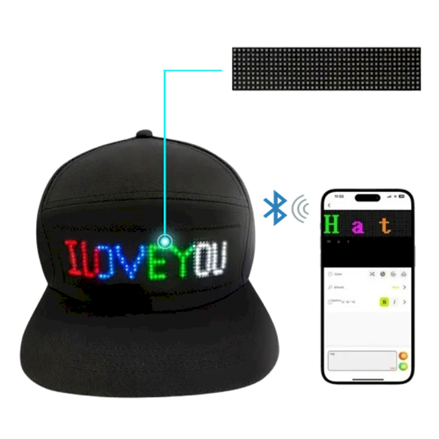 Casquette LED connectée