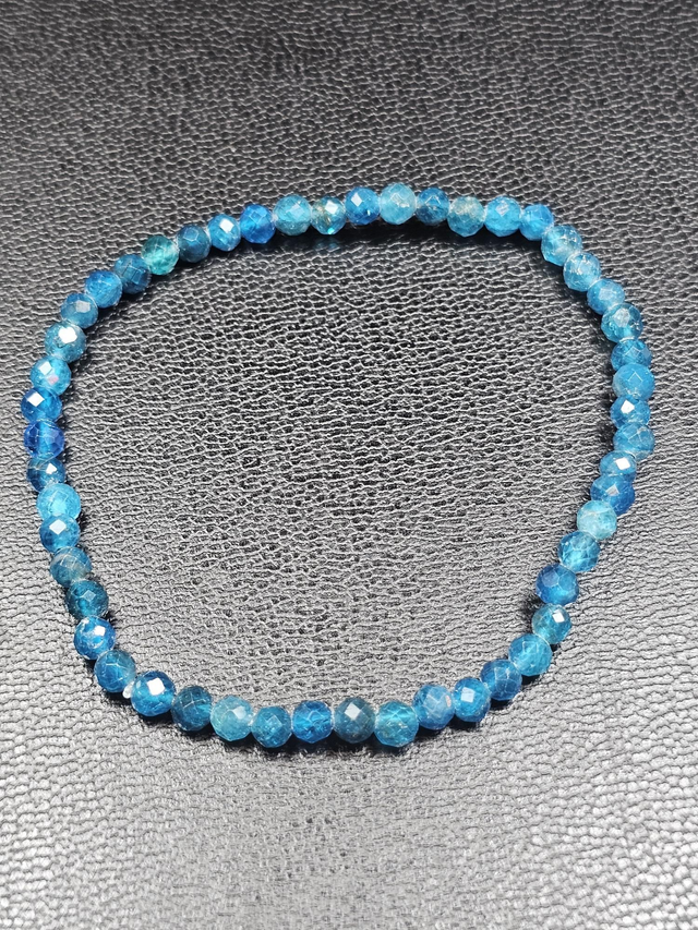 Blauwe Apatiet Facet armband 4 mm 
