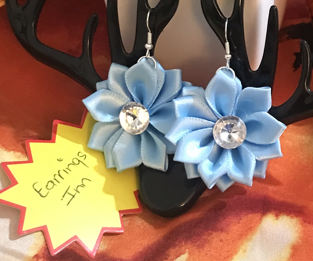 Blue Plain Fabric Earrings - PFE12