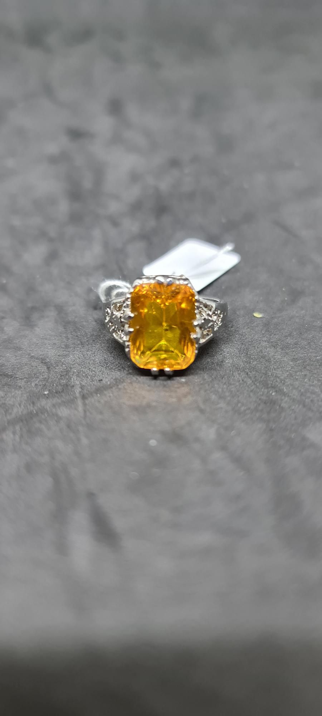 Bague semi précieuse jaune 