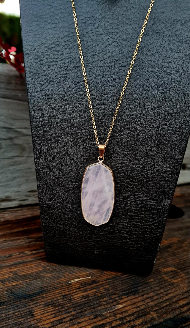 Long sautoir "Douceur" en acier inoxydable doré 