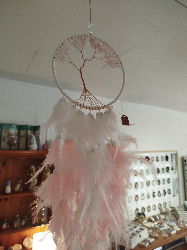 🌸 Attrape-rêves Arbre de Vie en quartz rose 🌸