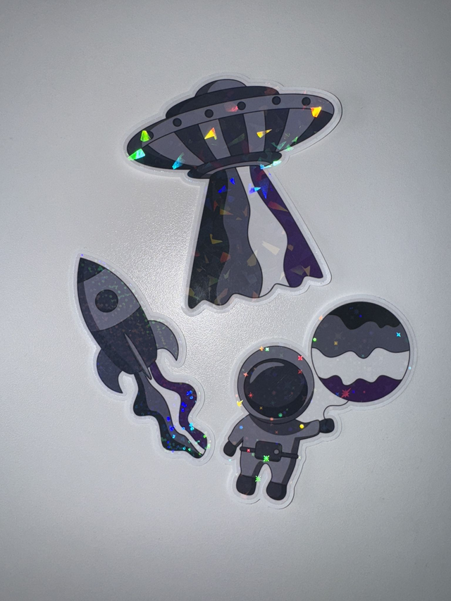 Galaxy Asexual Pride Glitter Stickers