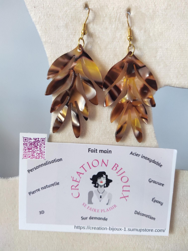 Boucle d'oreille feuille