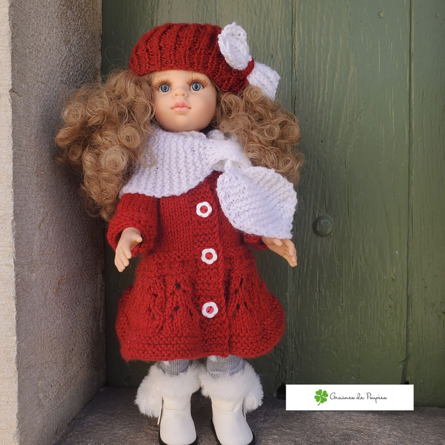 Manteau Rouge avec bonnet pour poupées les chéries de corolle, Paola Reina.... 
